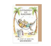 Edition Seidel Tarjeta de felicitación premium con sobre, tarjeta de jubilación, tarjeta de felicitación, refranes, pensión, tiempo libre, humor, colega colega hombre mujer (R169 SW026)