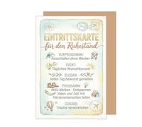 Edition Seidel Tarjeta de felicitación premium con sobre, tarjeta de jubilación, tarjeta de felicitación, refranes, pensión, tiempo libre, tiempo activo, sueños, multicolor, colega colega hombre mujer