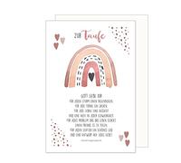 Edition Seidel Tarjeta de felicitación premium para bautizo con sobre, tarjeta de bautizo con texto en alemán "Grus", color rosa (ET175 SW023)