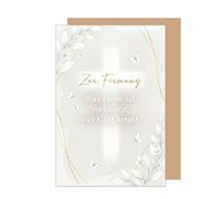 Edition Seidel Tarjeta de felicitación premium para confirmación con sobre, tarjeta de confirmación, tarjeta de felicitación, refranes, niñas, jóvenes, mariposas, amor, flores, noble (FI163 SW026)