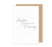 Edition Seidel Tarjeta de felicitación premium para confirmación con sobre, tarjeta de felicitación, con refranes para niñas, jóvenes, corazones, elegantes, doradas, deseos (FI171 SW026)