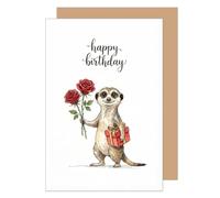 Edition Seidel Tarjeta de felicitación premium para cumpleaños con sobre, tarjeta de felicitación con texto en inglés suricatas, regalo cariñoso para hombre y mujer (G3891 SW026)