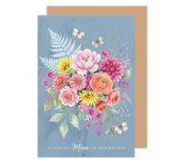 Edition Seidel Tarjeta de felicitación premium para cumpleaños con sobre. Tarjeta de felicitación de cumpleaños tarjeta de felicitación hechizo inglés feliz cumpleaños para mamá mamá esposa ramo de