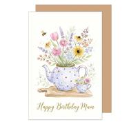 Edition Seidel Tarjeta de felicitación premium para cumpleaños con sobre. Tarjeta de felicitación de cumpleaños tarjeta de felicitación hechizo inglés feliz cumpleaños para mamá madre mujer flores