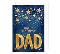 Edition Seidel Tarjeta de felicitación premium para cumpleaños con sobre. Tarjeta de felicitación de cumpleaños tarjeta de felicitación hechizo inglés feliz cumpleaños para papá padre hombre estrellas