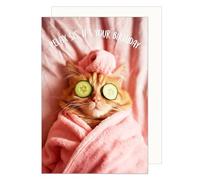 Edition Seidel Tarjeta de felicitación premium para cumpleaños con sobre. Tarjeta de felicitación de cumpleaños tarjeta de felicitación hechizo inglés Relax Sis It's Your Birthday para hermana gato