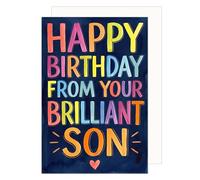 Edition Seidel Tarjeta de felicitación premium para cumpleaños con sobre. Tarjeta de felicitación de cumpleaños tarjeta de felicitación hechizo Inglés Feliz cumpleaños para mamá o papá papá de su hijo