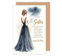 Edition Seidel Tarjeta de felicitación premium para cumpleaños con sobre. Tarjeta de felicitación de cumpleaños tarjeta de felicitación hechizo inglés feliz cumpleaños para hermana elegante diseño