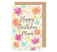 Edition Seidel Tarjeta de felicitación premium para cumpleaños con sobre. Tarjeta de felicitación de cumpleaños tarjeta de felicitación hechizo inglés feliz cumpleaños para mamá madre mujer flores