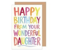 Edition Seidel Tarjeta de felicitación premium para cumpleaños con sobre. Tarjeta de felicitación de cumpleaños tarjeta de felicitación hechizo Inglés Feliz cumpleaños para mamá o papá papá de su hija