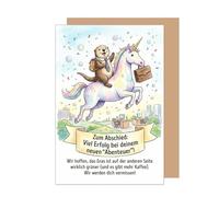 Edition Seidel Tarjeta de felicitación premium para despedida con sobre, tarjeta de despedida, tarjeta de felicitación, refranes, jubilación, trabajo, trabajo, humor, colega, hombre, mujer (AS199