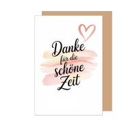 Edition Seidel Tarjeta de felicitación premium para despedida con sobre, tarjeta de felicitación, refranes, despedida, jubilación, tiempo común, gracias corazón cariñoso (AS173 SW026)