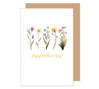 Edition Seidel Tarjeta de felicitación premium para el día de la madre con sobre. Tarjeta de felicitación con texto en inglés «Happy Mother's Day for Mutter Oma Blumen Aquarell Minimalistic Frühling