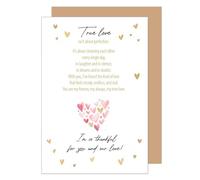Edition Seidel Tarjeta de felicitación premium para el día de San Valentín con sobre, tarjeta de felicitación, con texto en inglés "True Love heartfelt message heartfelt message heartfelt heartfelt