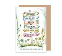 Edition Seidel Tarjeta de felicitación premium para jubilación con sobre, tarjeta de felicitación con texto en alemán para mujer hombre, colega, pensión, despedida, jubilación, vacaciones (R157 SW025)