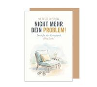 Edition Seidel Tarjeta de felicitación premium para jubilación con sobre, tarjeta de jubilación, tarjeta de felicitación, refranes, pensión, tiempo libre, para disfrutar de todo lo bueno, colega