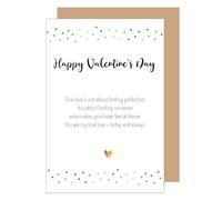 Edition Seidel Tarjeta de felicitación premium para San Valentín con sobre, tarjeta de felicitación con texto en inglés "True love message Gold Herz Konfetti Elegant für Mann Frau Freund Freundin