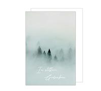 Edition Seidel Tarjeta de luto premium con sobre. Tarjeta de condolencia de tristeza, bosque, niebla, árboles, despedida, participación, compasión (T1096 SW023)