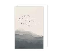 Edition Seidel Tarjeta de luto premium con sobre. Tarjeta de condolencia para montañas, cielo, nubes, pájaros, despedida, participación, compasión (T1097 SW023)