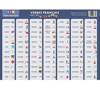 Editorial GEU Lámina Aprender Verbos con Pictogramas | Listado de 98 Verbos con Apoyo Visual | Niños A Partir de 3 años (Francés)