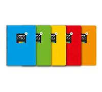 EDITORIAL LAMELA Paquete 5 Cuaderno folio extra dura 100 hojas. 4 mm., SURTIDOS