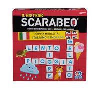 Editrice Giochi Il Mio First Scarabeo, edición italiano-inglés, juego de mesa, juego de aprendizaje de letras y palabras, juegos de mesa para niños, de 2 a 4 jugadores, 4 años