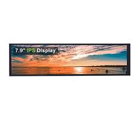 EDIY Pantalla IPS de 7.9 pulgadas para Aida64 1280x400 Raspberry Pi PC CPU Sub Monitor GPU Rack montado en vehículo Velocidad del ventilador visualización analógica con placa de transmisión