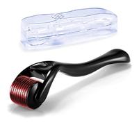 Edlcur Dermaroller Visage,Cara Barba Microneedle,0,5 mm Profesional Micro Rodillo Titanium Derma Roller Tratamiento de Arrugas,Cicatrices y Estrías del acné