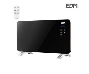 Edm 07182 convector placa cristal, 1500w, multicolor