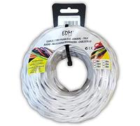 Edm 11889 cable paralelo textil trenzado, blanco, 3 x 1.5 mm x 5 m
