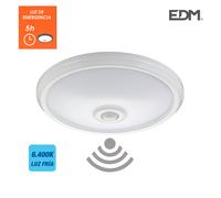 EDM Aplique de superficie con sensor y luz de emergencia IP20 1100 lm 16W 30 LEDs 6400K