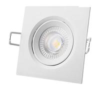 EDM 31633 Downlight Led Empotrar, Cuadrado Marco Blanco, 5W 380 Lumen 4.000K, Normal
