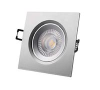 EDM 31634 Downlight Led Empotrable, Cuadrado Marco, 5W 380 Lumen 4.000K, 5 W, Cromo Mate, Normal