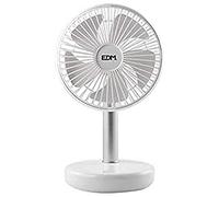EDM 33501 Ventilador de Sobremesa Recargable 5W, Blanco, 17 cm