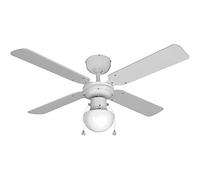 EDM 33800 Ventilador de Techo Modelo Caribe 50W, Blanco/Madera de Haya, 102 cm