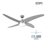 Edm 33807 ventilador de techo modelo caspio 60w, plateado/niquel, 132