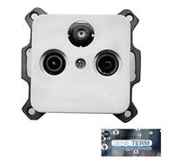 EDM 65309 Toma Tv y Fm y Sat Empotrar, Blanco, 7 × 5.5 Cm