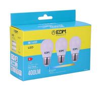 Edm 98203 Kit 3 Bombillas Esfericas LED, Luz Fria