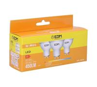 Edm 98208 Kit 3 Bombillas Dicroicas Led, Luz Calida