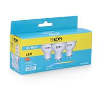 Edm 98209 Kit 3 Bombillas Dicroicas Led, Luz Fria
