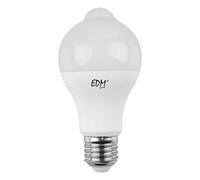 Edm 98812 Bombilla Standard Led con Sensor, Luz Fria