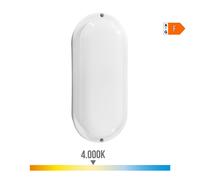 EDM Aplique de Pared 32448 Blanco Plástico F 18 W 120 W 1820 LM Sensor de Movimiento Sensor de luz Ovalado (4000 K)