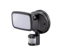 EDM Aplique foco led con sensor crepuscular y de movimiento 10 w 750 lm 4000 k luz día, ip65, negro, ø12 × 14 × 17 cm