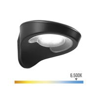 Edm Aplique Solar 2W 200lm 6500K con Sensor, Color Negro