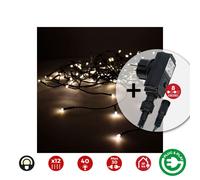 Edm Cortina Icicle Easy-Connect Multifunción 2x0.5m 40 LEDs Blanco Cálido IP44
