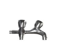 Edm Grifo de Lavadora Doble Metal Cromado 1/2" Salida 3/4" Entrada sin Rosca