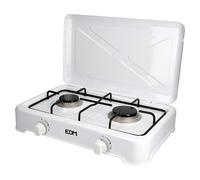 EDM Hornillo de gas (33 x 48 x 8 cm, 3,5 kW, Metal, Número de quemadores: 2 ud.)
