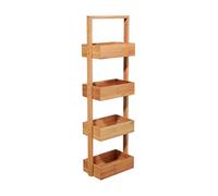 EDM Mueble de almacenamiento con 4 cestas de bambú.