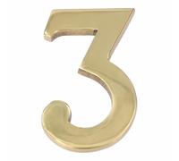 EDM NUMERO 3 LATON PULIDO 10CM FIJACION INVISIBLE