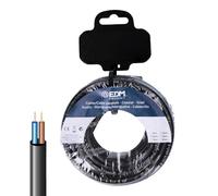 EDM Product Cable Eléctrico Manguera EDM 28725 Negro 15 m 2 x 0,75 mm H05VV-F - Marca EAN: 8425998287257